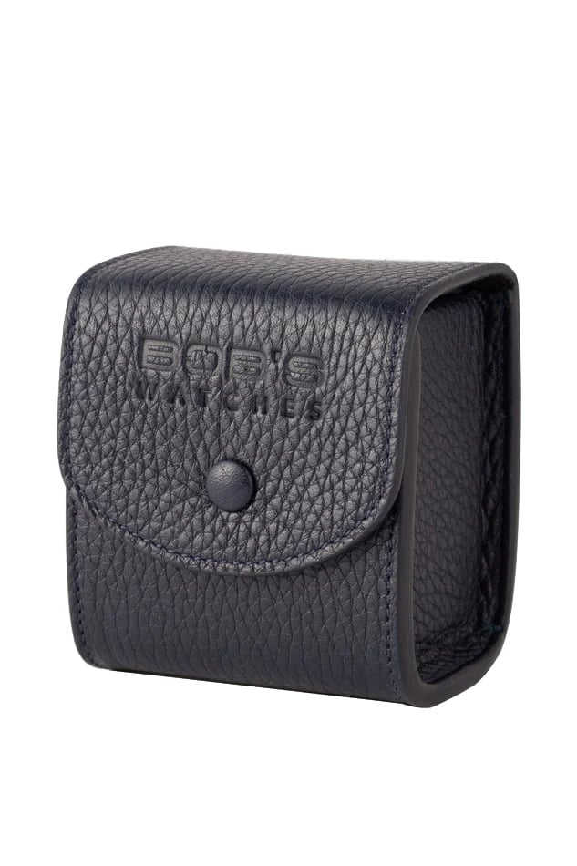 Italian Leather Watch Travel Cube - Dark Blue