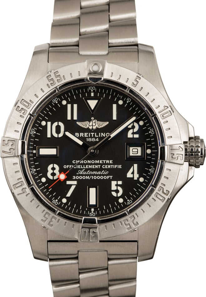 Mens Breitling Avenger II Seawolf Black Dial