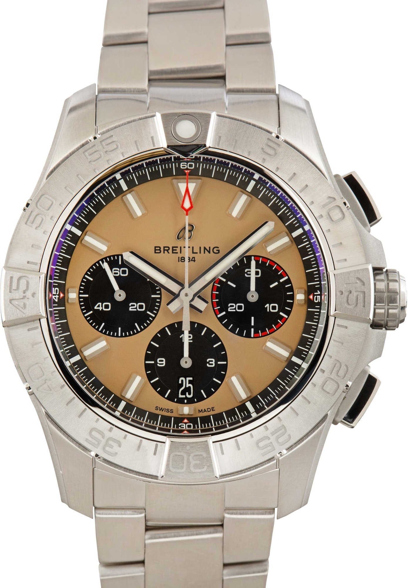 Breitling Avenger B01 Chronograph 44 Beige Dial Stainless Steel