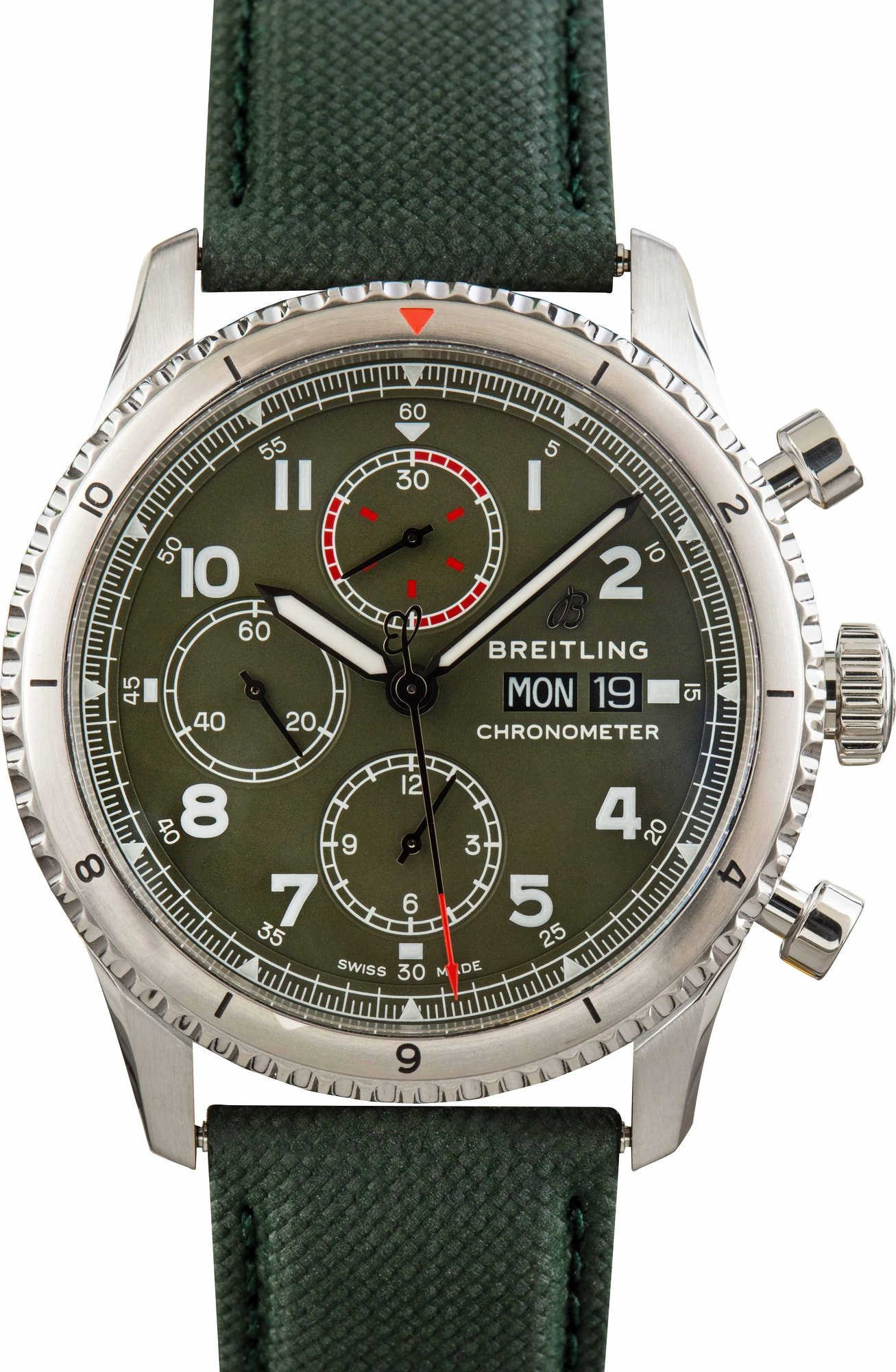 Pre-owned Breitling Aviator 8 Green Dial