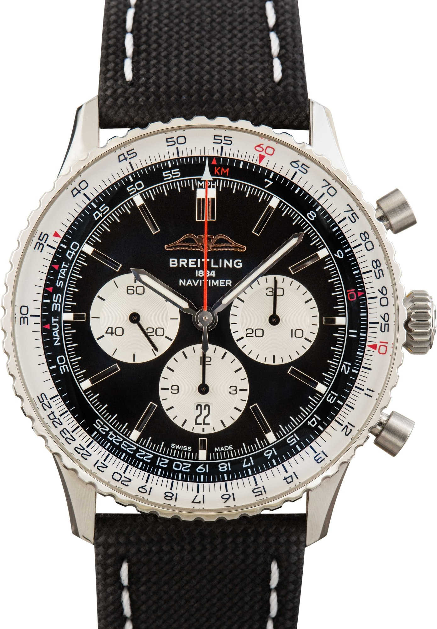 Pre-owned Breitling Navitimer B01 Chronograph 46 Black Dial