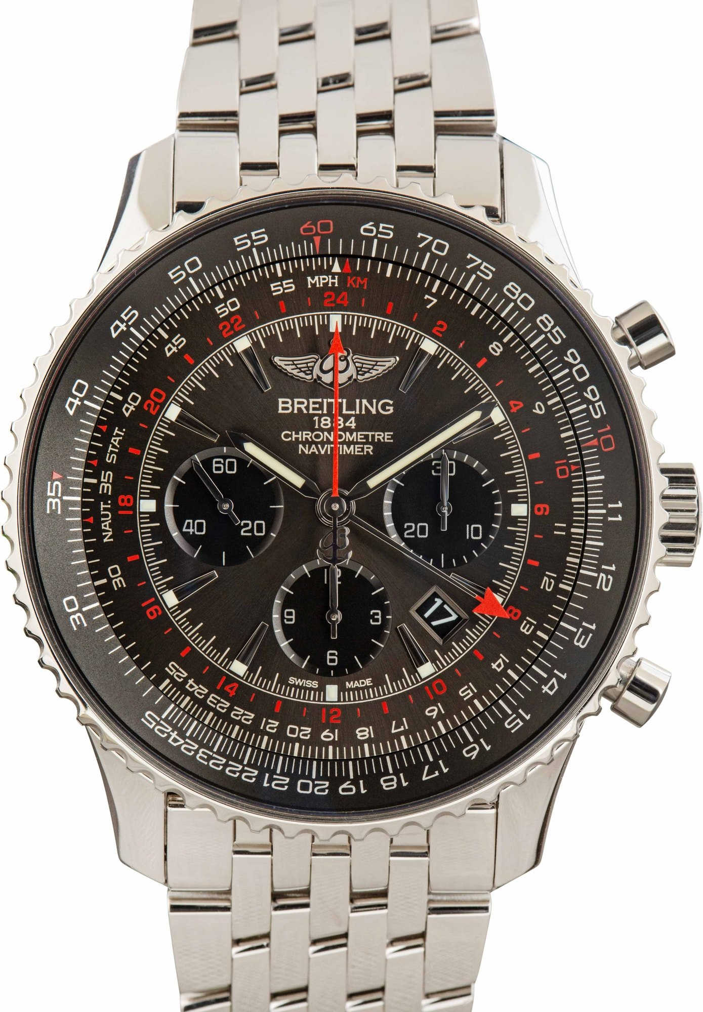 Men's Breitling Navitimer GMT Stainless Steel
