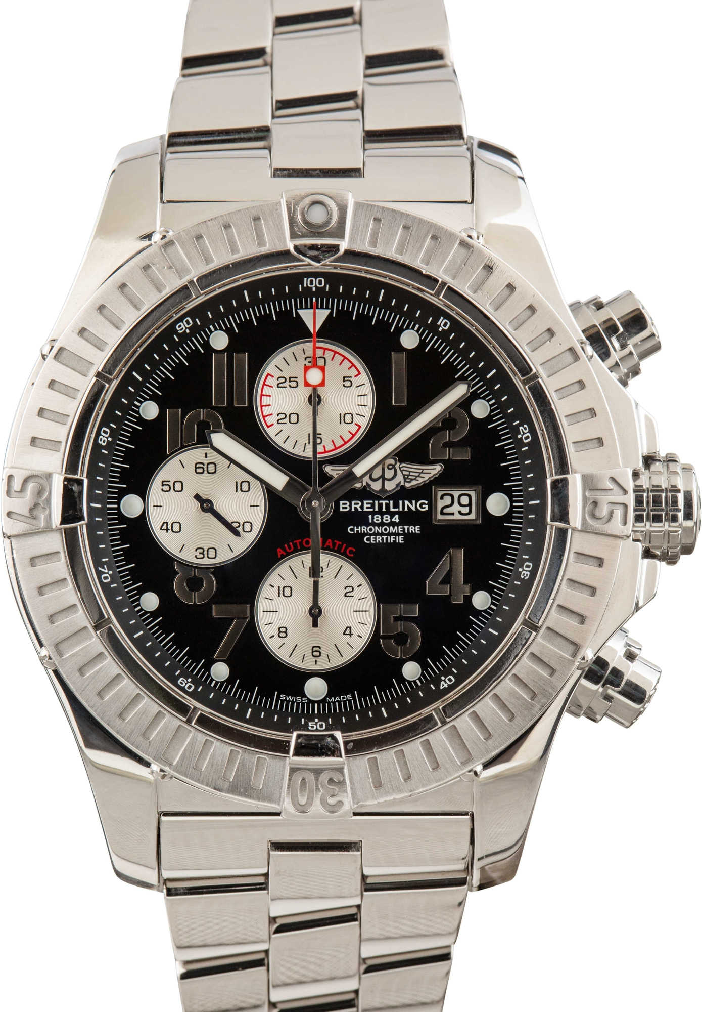 Breitling Super Avenger Black Arabic Dial