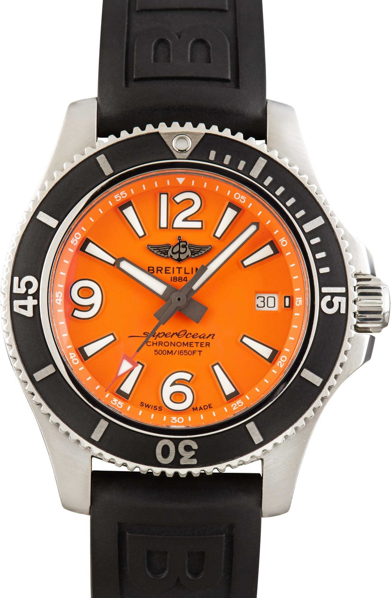 Pre-owned Breitling Superocean Automatic Orange Dial