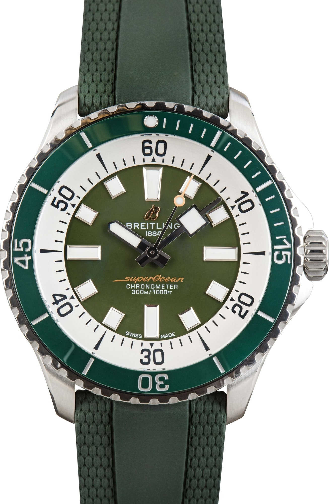 Breitling Superocean Automatic 44 Green Dial & Rubber Strap