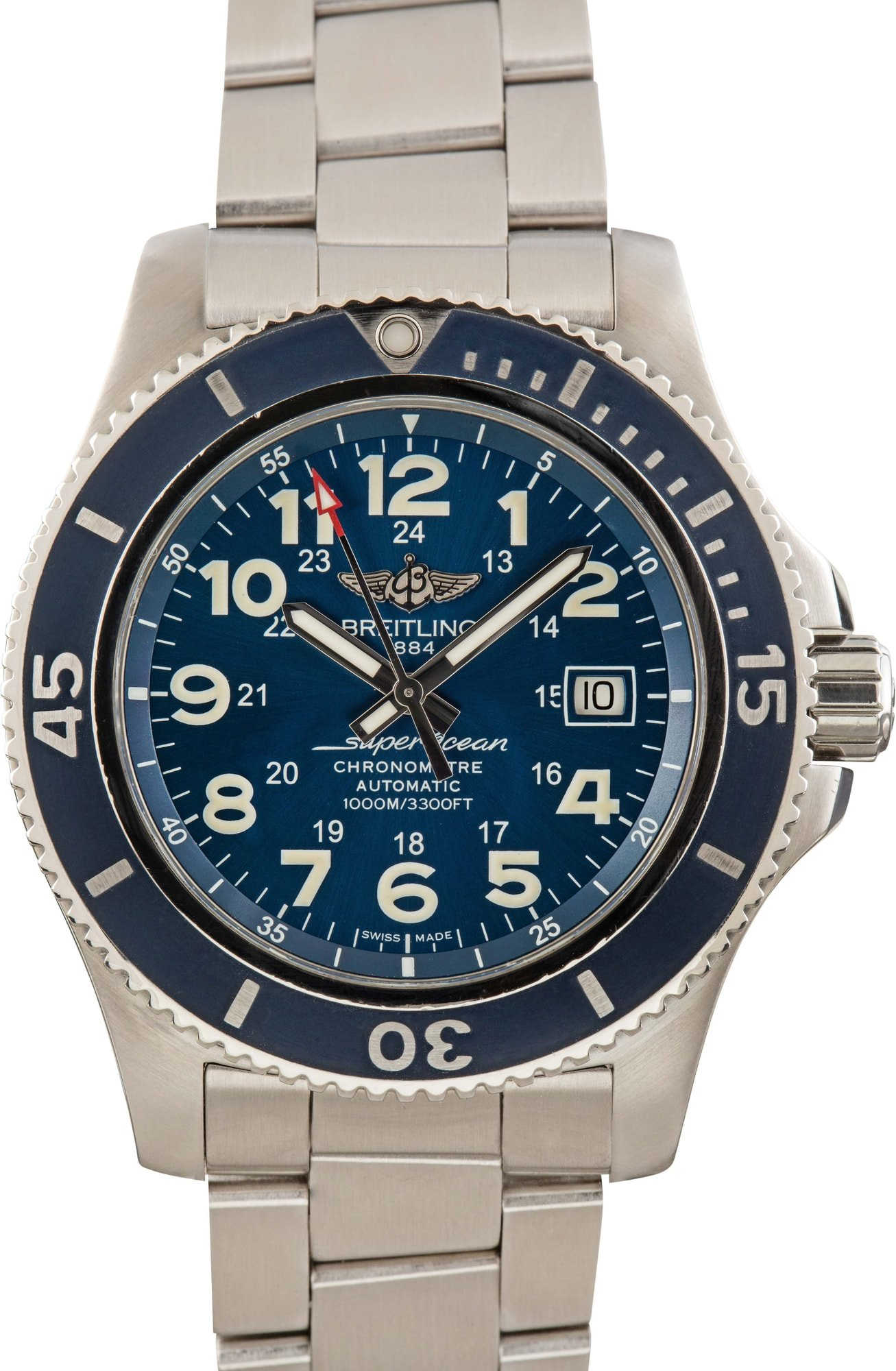 Preowned Breitling Superocean II Stainless Steel Blue Dial