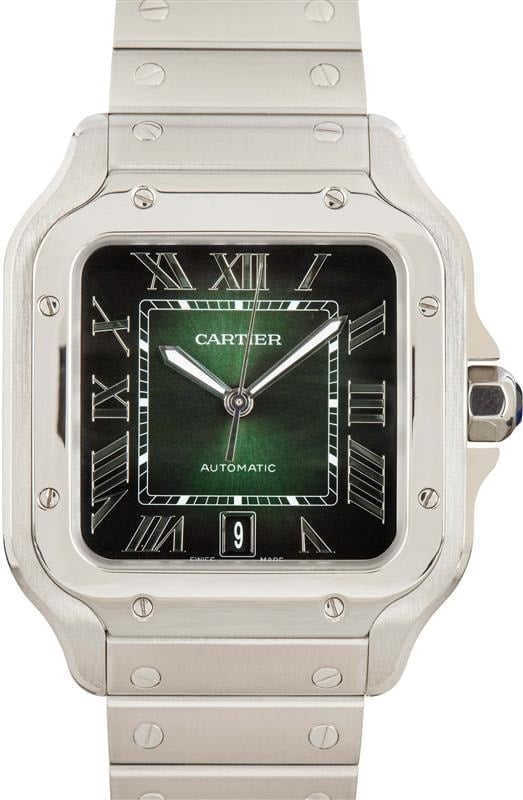 Santos de Cartier Large Model Green Dial