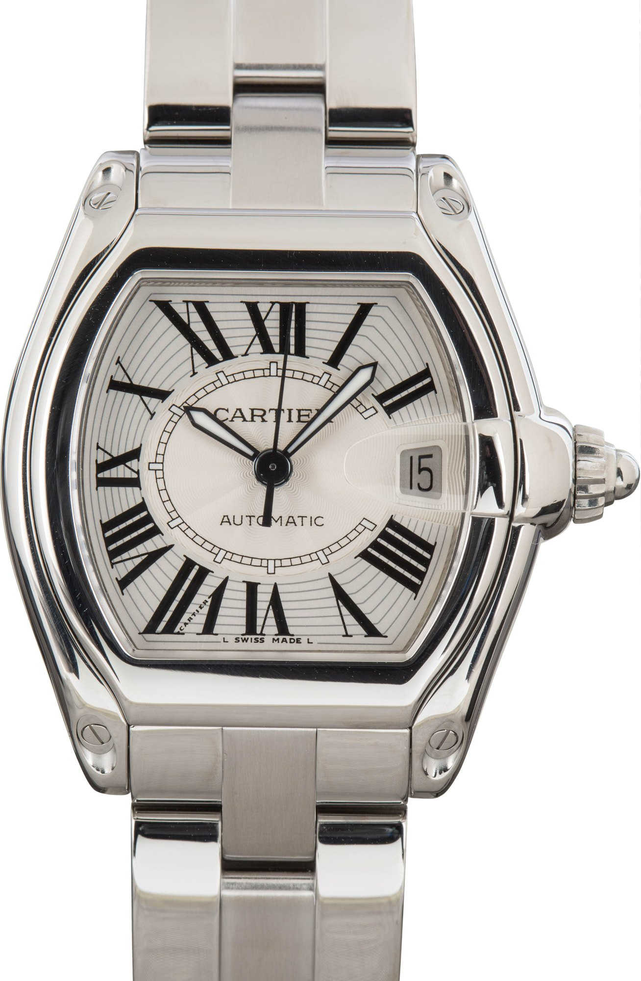 Cartier マネークリップ 　ロードスター Cartier Roadster W62027Z1 Silver Dial Two Tone Mens Watch