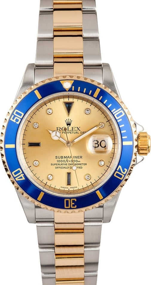Buy Rolex Submariner Serti Diamond Dial 16613 at Bob's Watches
