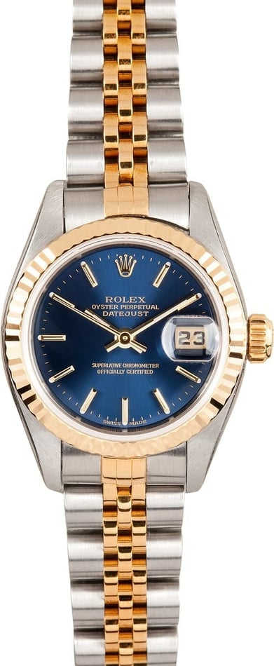 ROLEX DATEJUST 79173 3コマ Buy Genuine Used Rolex Lady-Datejust 26 79173 Watch - Blue