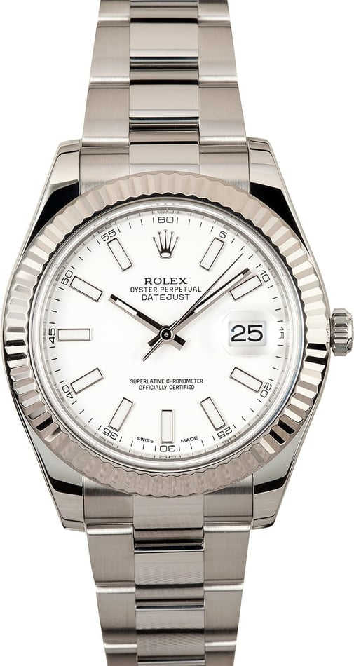 Rolex DateJust II 41MM with White Dial 116334
