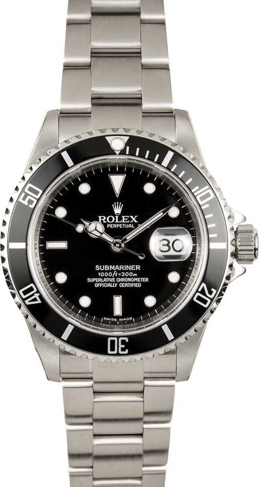 Rolex Men's Submariner Serial Engraved 16610