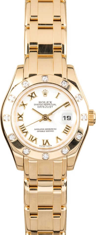 Ladies Rolex Pearlmaster 80318 Roman
