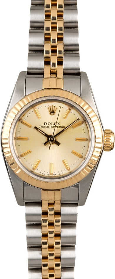 Women's Rolex Oyster Perpetual 67193 Champagne Dial
