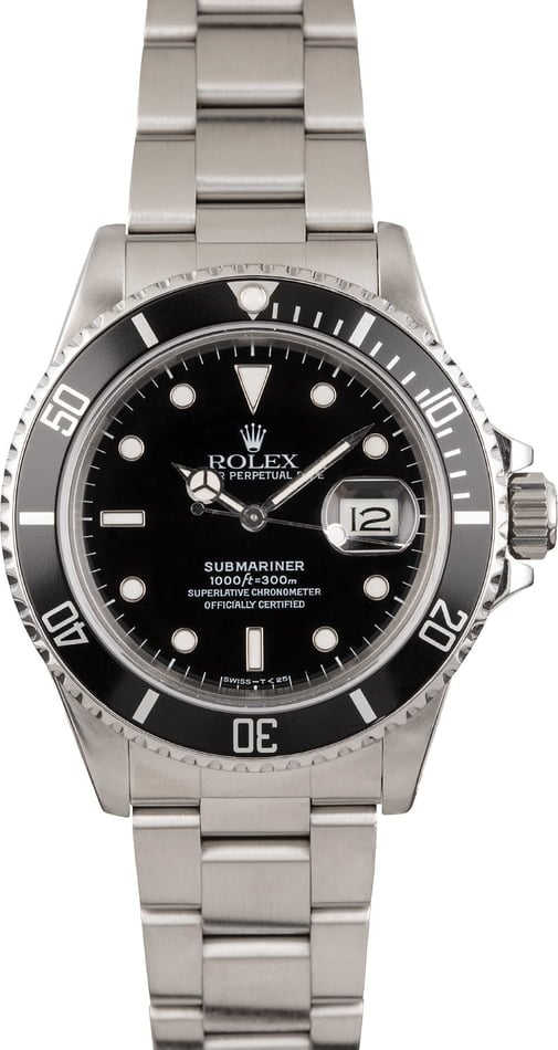 Pre-Owned Rolex Steel Submariner 16800 Oyster Bracelet