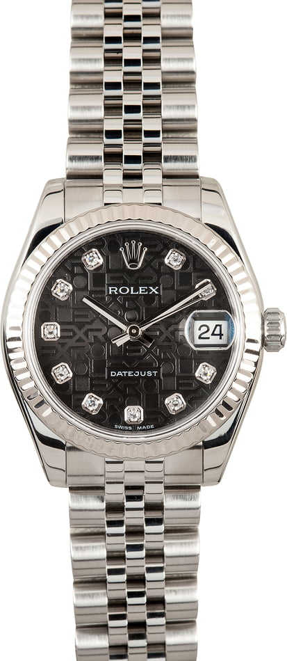 Rolex Datejust 178274 Black Jubilee Diamond Dial