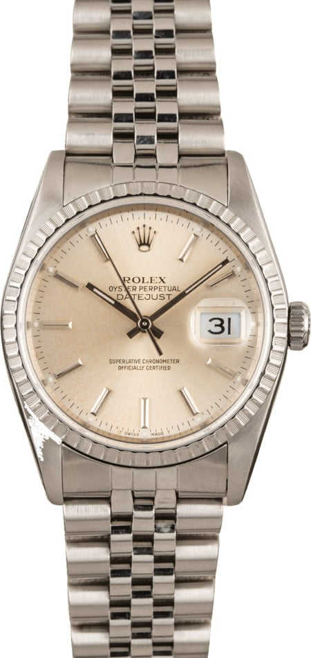 Used Rolex Datejust 16220 Silver Dial