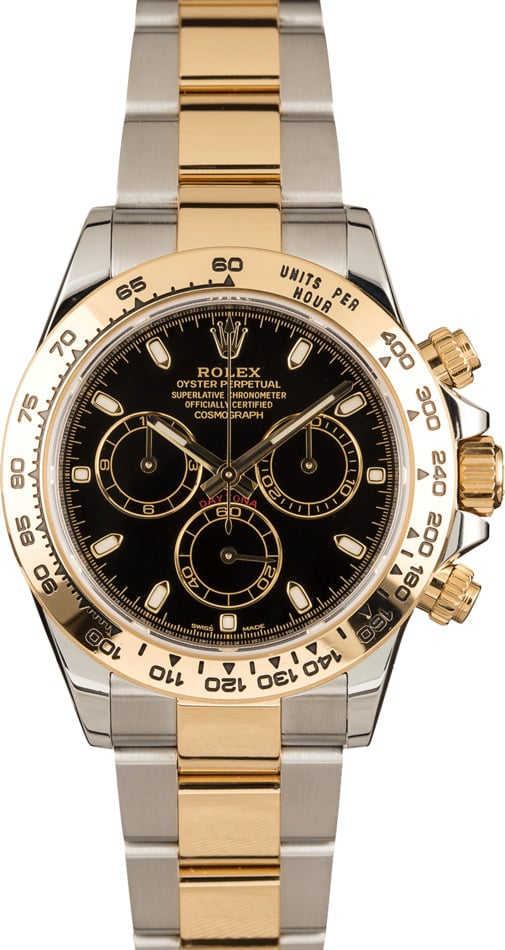 Rolex Daytona Two Tone Black Diamond Dial
