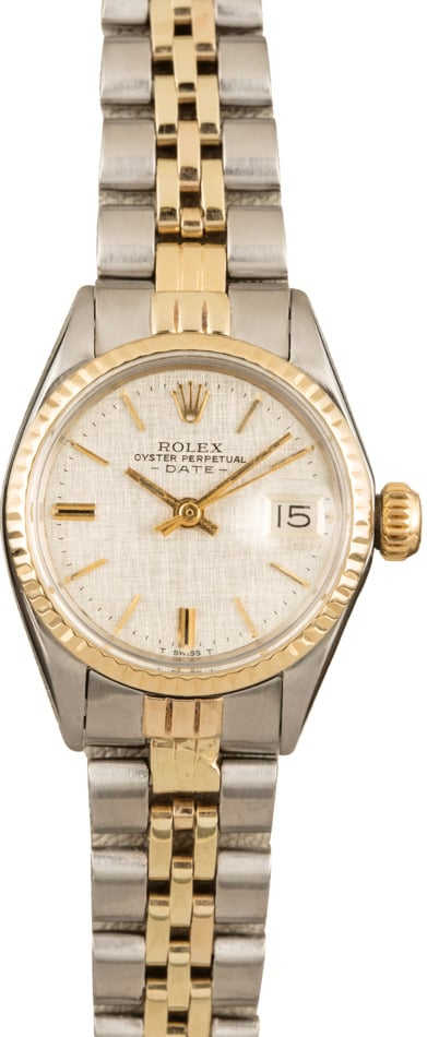Pre-Owned Rolex Ladies Date 6517 Silver Linen Dial