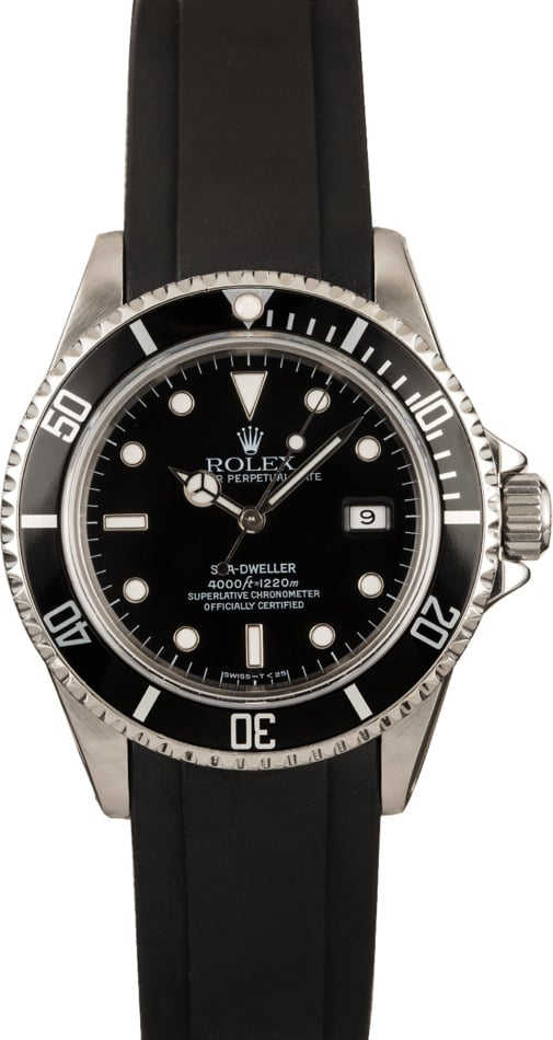 Pre-Owned Rolex Sea-Dweller 16600 Rubber Strap
