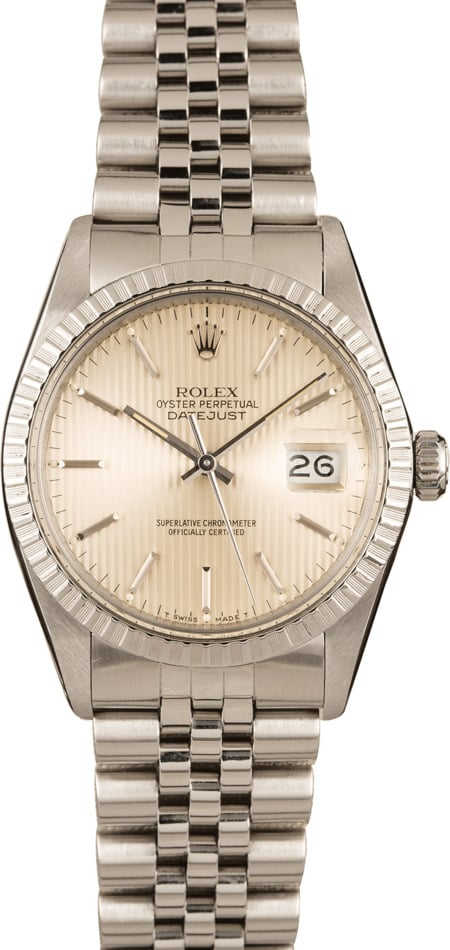 Pre-Owned Rolex Datejust 16030 Silver Tapestry Dial