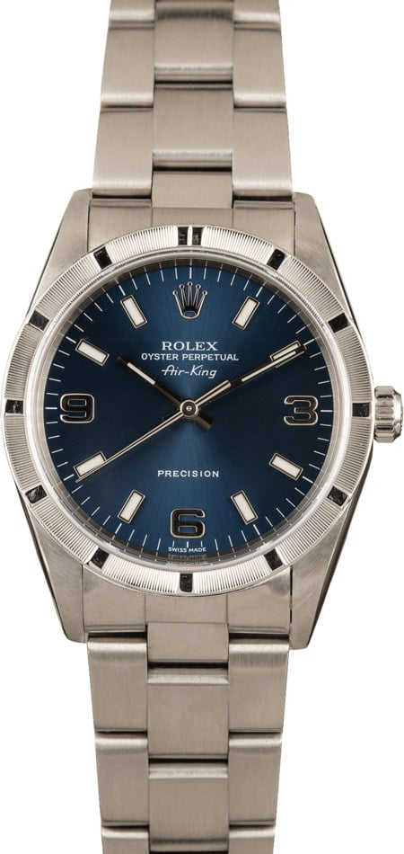 Pre-Owned Rolex Air-King 14010 Blue Dial