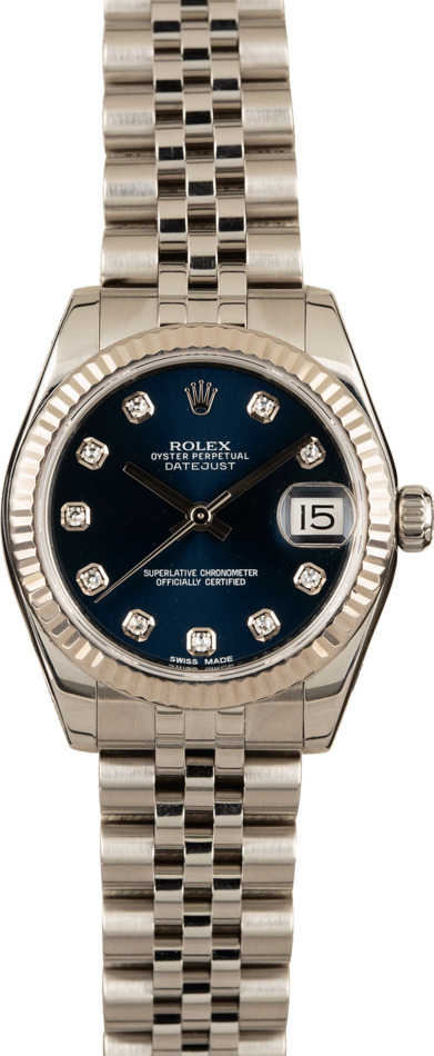 Pre-Owned Rolex Datejust 178274 Blue Diamond Dial