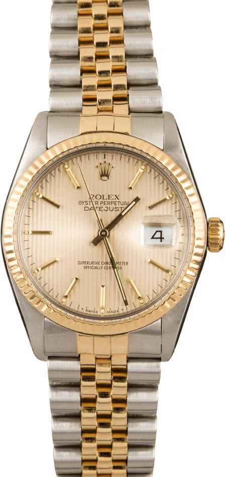 Rolex Datejust 16013 Champagne Tapestry Index Dial