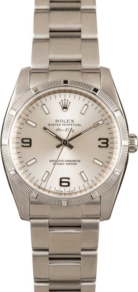 Pre-owned Rolex Men's Air King Precision Stainless Steel Watch
