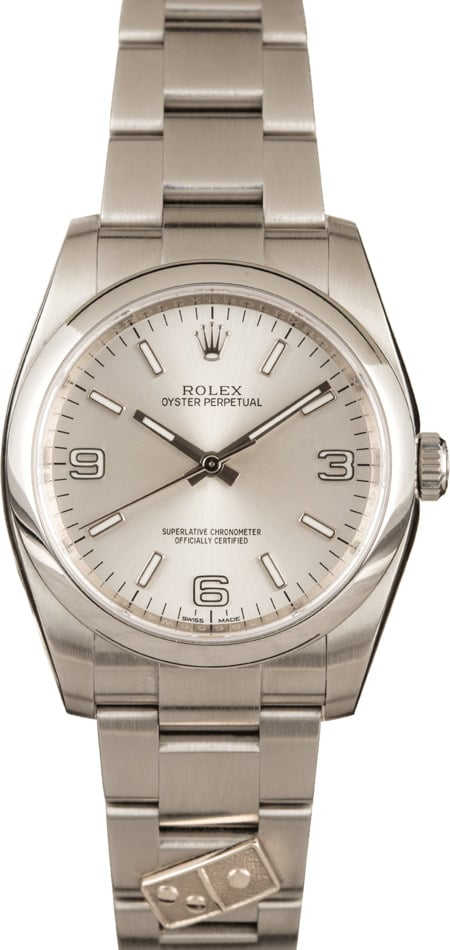 Used Rolex Oyster Perpetual 116000 Silver Arabic Dial