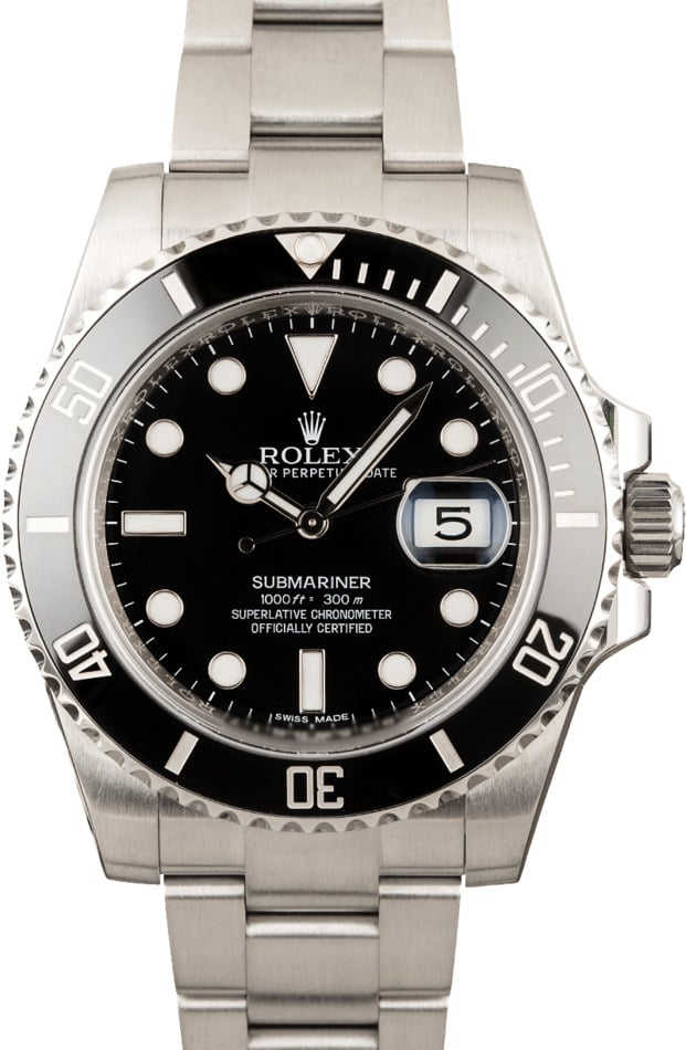 Used Rolex Submariner 116610 Black Luminous Dial