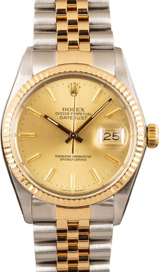 Datejust Rolex Champagne 16013 Two-Tone