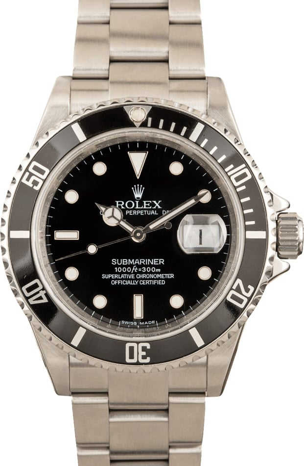 Men's Rolex Submariner 16610 Serial Engraved