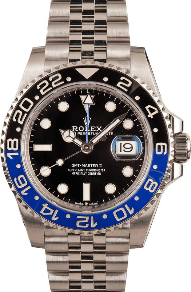 Pre-Owned Rolex Stainless Steel Jubilee 'Batman' GMT-Master 126710BLNR