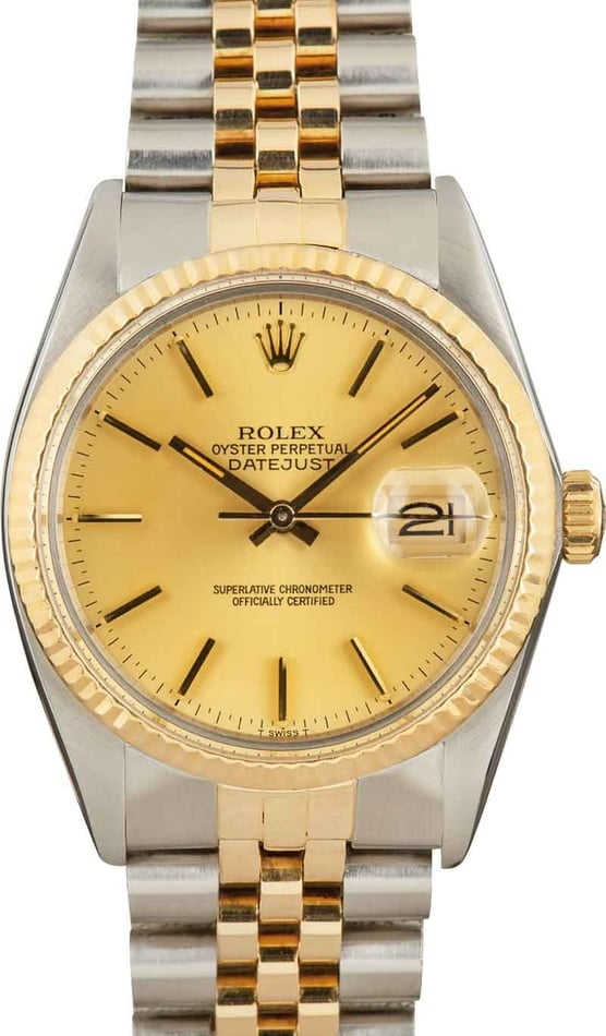 Rolex Datejust Champagne 16013 Steel & Gold