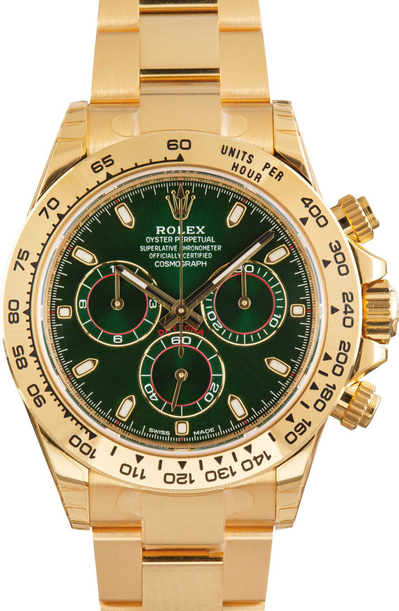 Rolex Daytona 116508 18k Yellow Gold Green Dial
