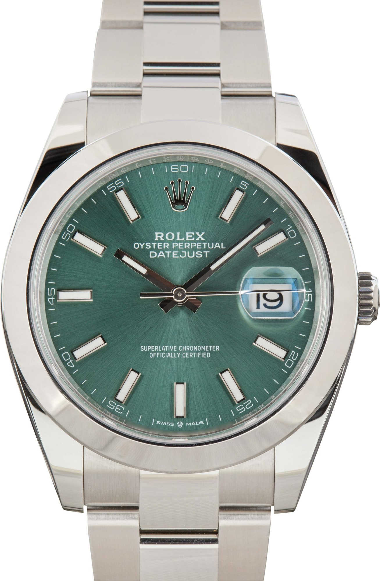 Pre-owned Rolex Datejust 41 Ref 126300 Green Dial