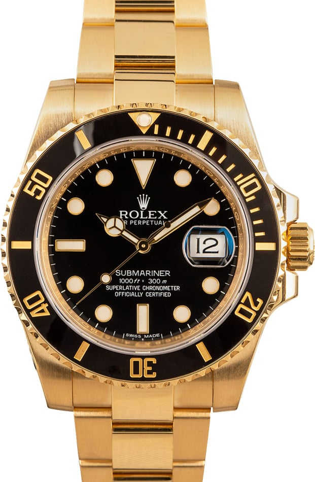 18K Rolex Submariner Mens 116618