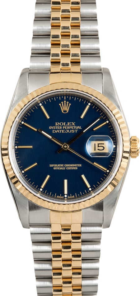 Datejust 16233 Rolex Blue Dial