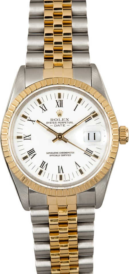 Rolex Date 15053 White Dial