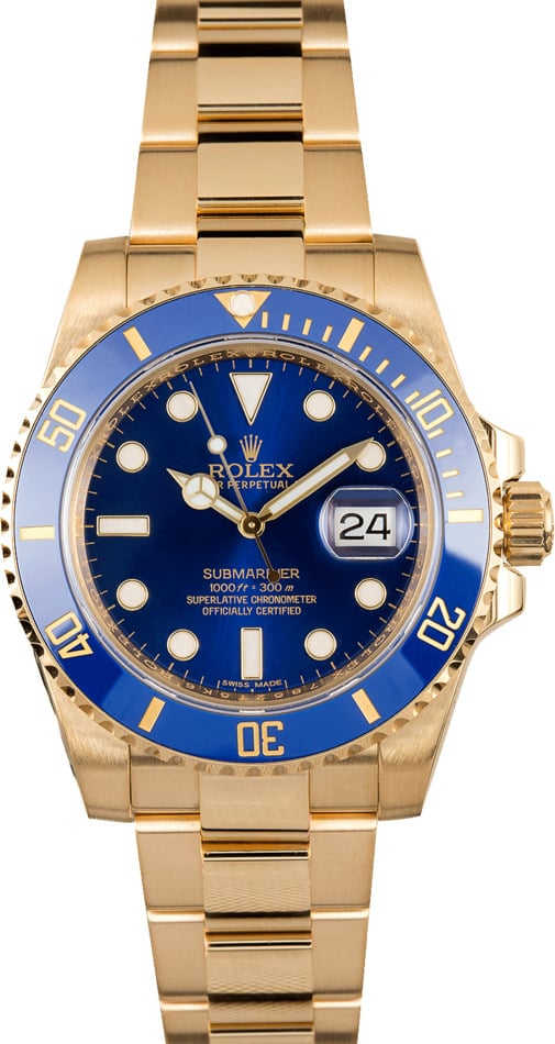 Gold Rolex Submariner 116618