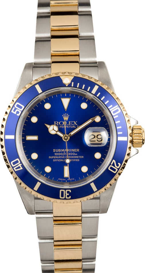 Rolex Blue Submariner Two Tone 16613