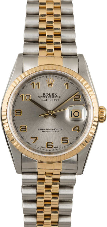 PreOwnedRolex Datejust 16233 Rhodium Arabic Dial