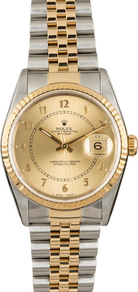 Rolex Datejust 16233 Champagne Arabic Dial