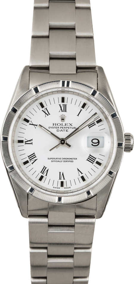 PreOwned Rolex Date 15210 White Roman