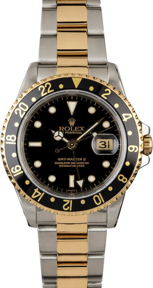 PreOwned Rolex GMT-Master II Ref 16713 Two Tone Oyster