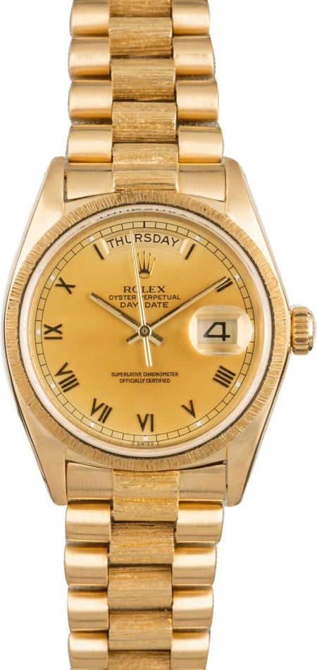 PreOwned Rolex President 18078 Barked Bezel
