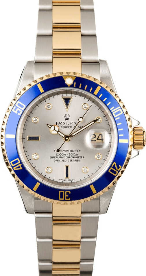 PreOwned Rolex Submariner 16613 Serti Dial