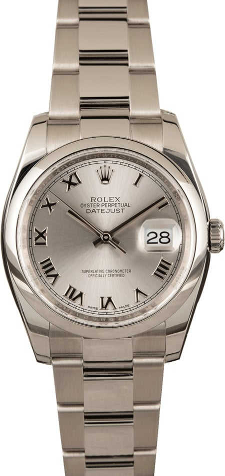 Pre-Owned Rolex Datejust 116200 Silver Roman Dial