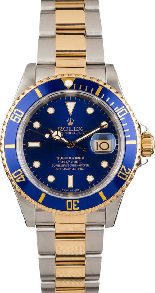 Pre Owned Blue Bezel Rolex Submariner 16613